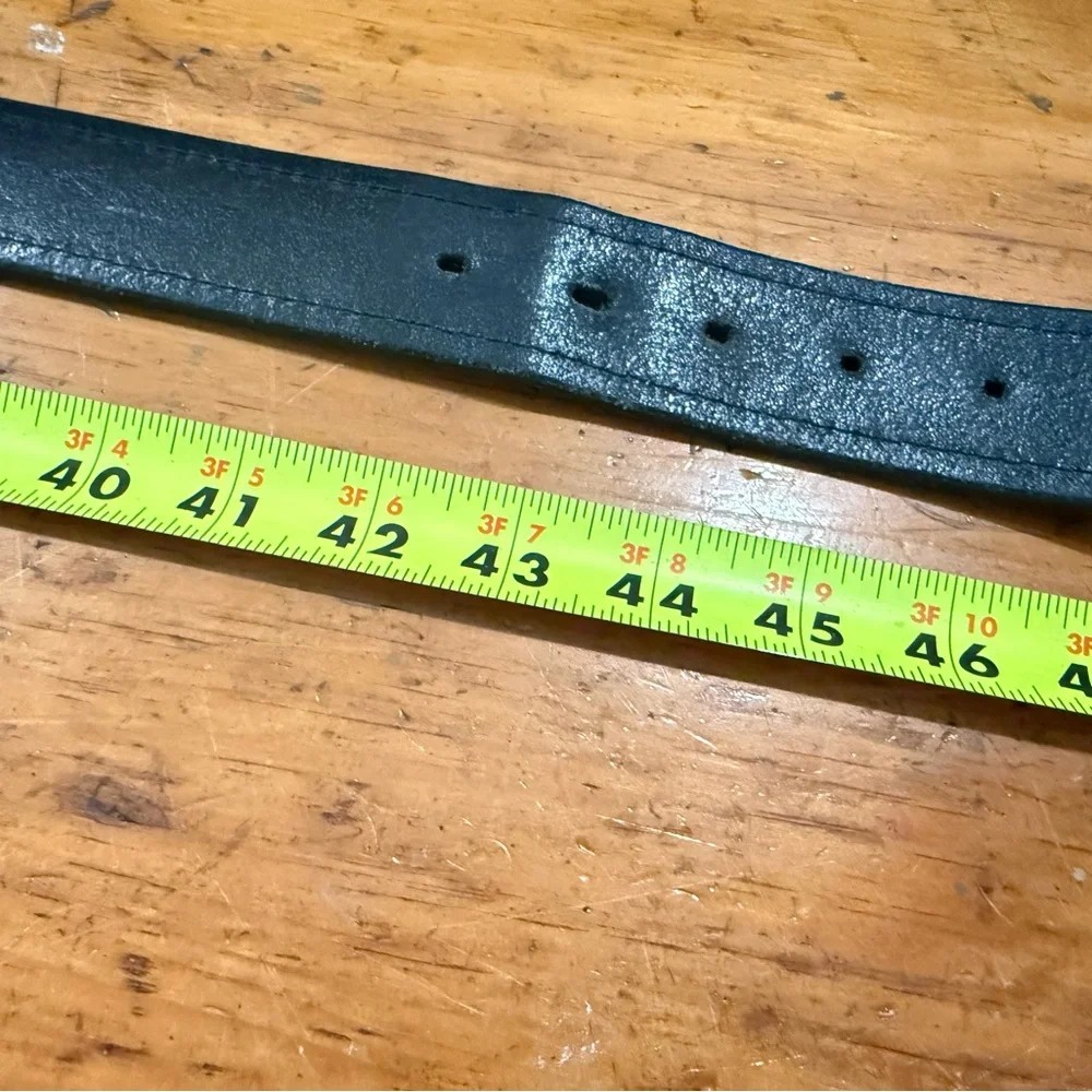 Carhartt Men’s Black Leather Belt Silver Buckle